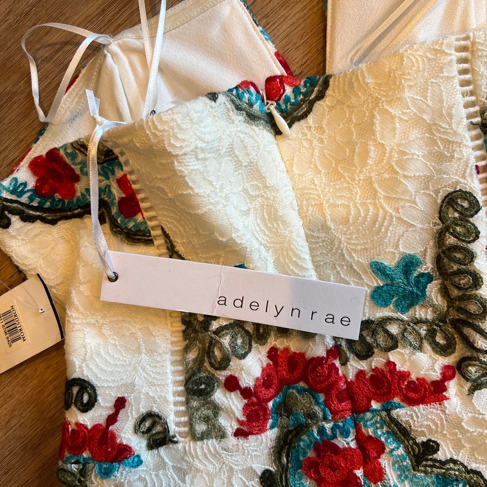 Adelyn Rae Cream Embroidered Dress - Picture 3 of 4